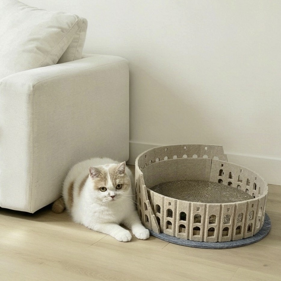 colosseum-shaped cat bed
