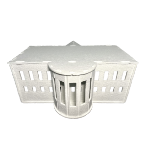 white house-shaped cat cave