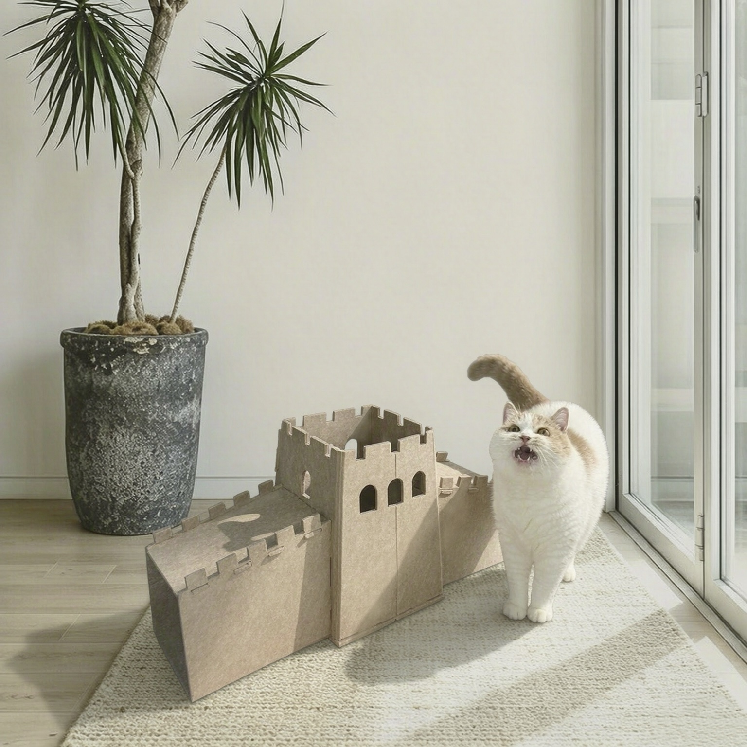 great wall-shaped cat cave
