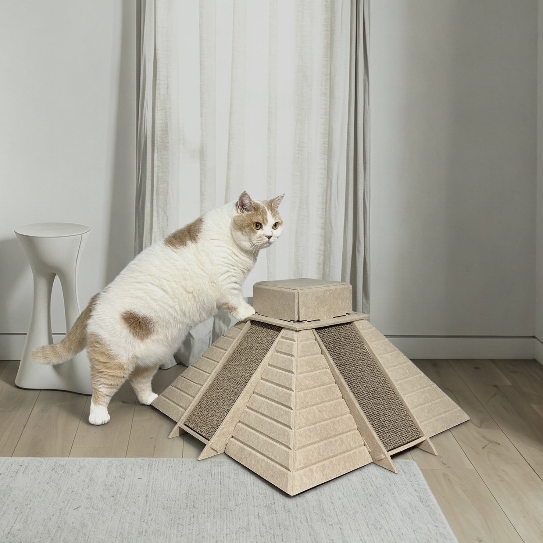 maya pyramid-shaped cat scratcher